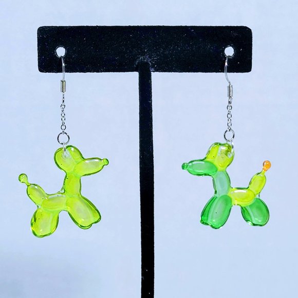 🆕 MBM Balloon Animals Green Dog Dangle Earrings - Picture 3 of 10